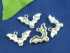 Picture of Zinc Based Alloy Charms Halloween Bat Animal Antique Silver Color 23x15mm( 7/8" x 5/8"), 30 PCs