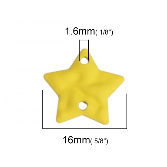 Picture of Zinc Based Alloy Connectors Star Yellow 16mm x 15mm, 10 PCs