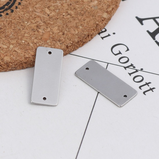 Immagine di 304 Acciaio Inossidabile Connettore Rettangolo Tono Argento 21mm x 9mm, 10 Pz