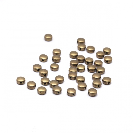 Picture of Zinc Based Alloy Spacer Beads Round Antique Bronze About 6mm Dia., Hole: Approx 0.9mm, 2000 PCs