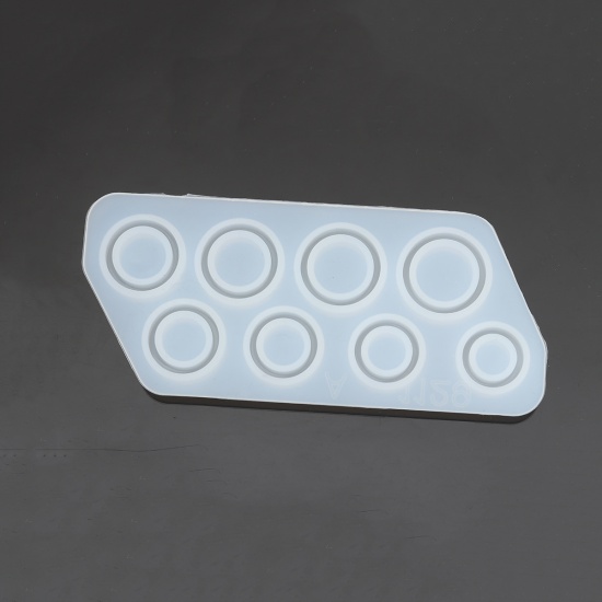 Immagine di Silicone Muffa della Resina per Gioielli Rendendo Anello Bianco Geometria 14.5cm x 6.4cm, 1 Pz