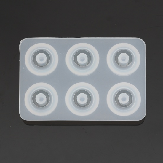 Immagine di Silicone Muffa della Resina per Gioielli Rendendo Rettangolo Bianco Tondo 7.7cm x 5.2cm, 1 Pz