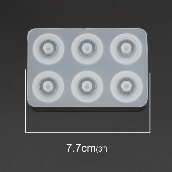 Immagine di Silicone Muffa della Resina per Gioielli Rendendo Rettangolo Bianco Tondo 7.7cm x 5.2cm, 1 Pz
