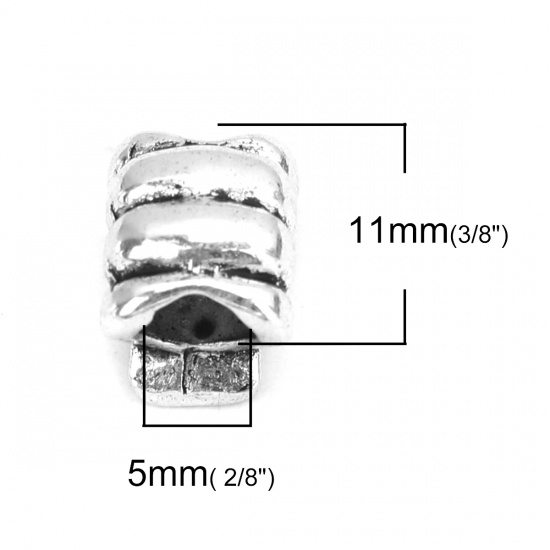 Picture of Zinc Based Alloy Spacer Beads Scallop Antique Silver About 11mm x 10mm, Hole: Approx 5mm, 5 PCs