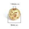 Image de Perles en Alliage de Zinc Rond Or Mat Fleurs Creuses Gravé 8mm Dia, Trou: env. 1.6mm, 10 Pcs