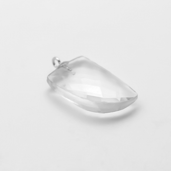 Immagine di Quarzo Cristallo ( Naturale ) Charms Trasparente Coltello con Anello in Argento Sterling 19mm x 10mm, 1 Pz