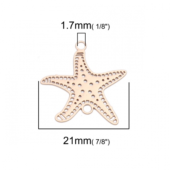 Picture of Brass Filigree Stamping Connectors Star Fish Gold Plated 21mm x 20mm, 20 PCs