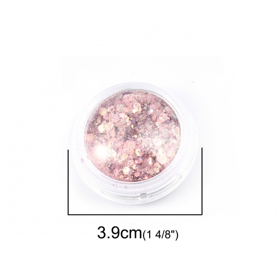 Immagine di PVC Artigianato in Resina Materiale di Riempimento Rosa Pesca Paillettes AB Colore 39mm Dia, 2 Pz