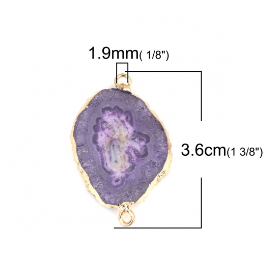 Image de (Classement A) Connecteurs en Agate ( Naturel ) Irrégulier Violet 3.6cm x 2.3cm, 1 Pièce