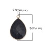 Picture of (Grade A) Blue Sand Stone ( Natural ) Pendants Gold Plated Blue Black Drop 3cm x 1.9cm, 1 Piece
