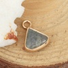 Picture of (Grade A) Spectrolite ( Natural ) Charms Gold Plated Gray Triangle 16mm x 11mm, 1 Piece