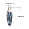 Изображение (Сорт A) Лазурит ( Природный ) Подвески Позолоченный Темно-синий Пуля 26мм x 8мм, 1 ШТ