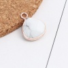 Picture of (Grade A) Copper & Howlite ( Natural ) Charms Rose Gold White Drop Faceted 17mm x 13mm, 1 Piece