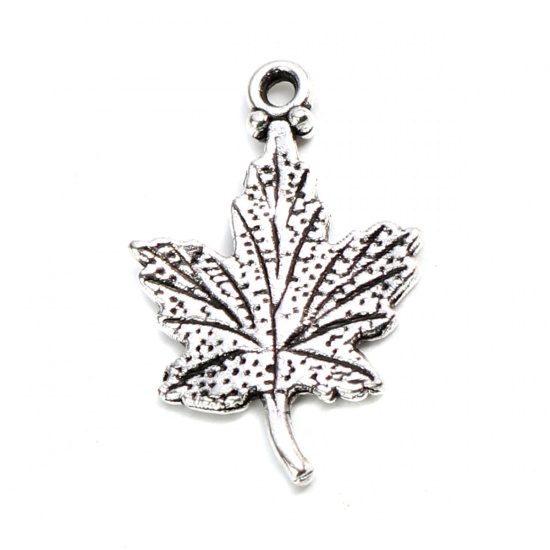 Picture of Zinc Based Alloy Charms Leaf Antique Silver 23mm x 15mm, 50 PCs