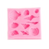 Image de Moule en Silicone Rectangle Rose Coquilles 7.4cm x 6.8cm, 1 Pièce