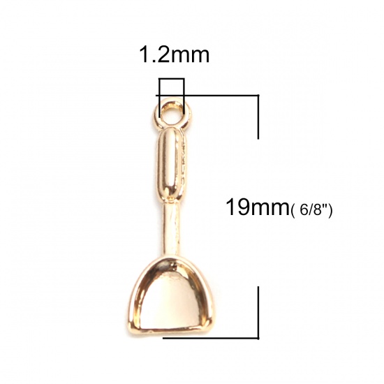 Immagine di Lega di Zinco Charms Spatola Oro Placcato 19mm x 7mm , 10 Pz