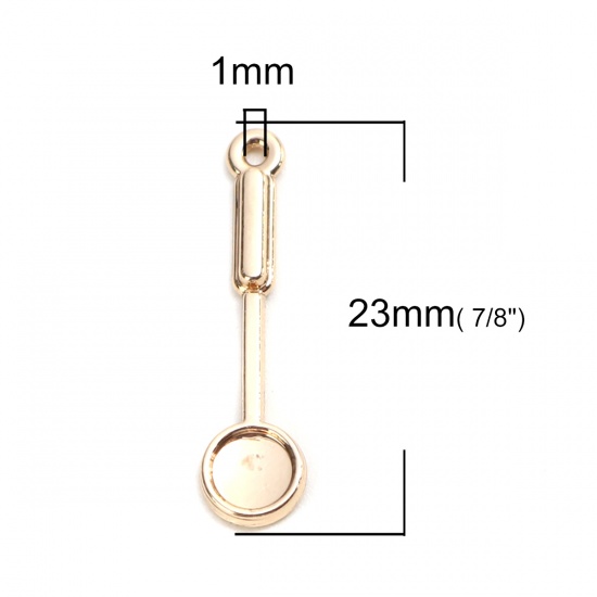 Immagine di Lega di Zinco Charms Cucchiaio Oro Placcato 23mm x 6mm , 10 Pz