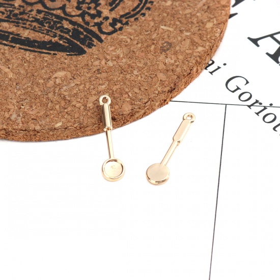 Immagine di Lega di Zinco Charms Cucchiaio Oro Placcato 23mm x 6mm , 10 Pz