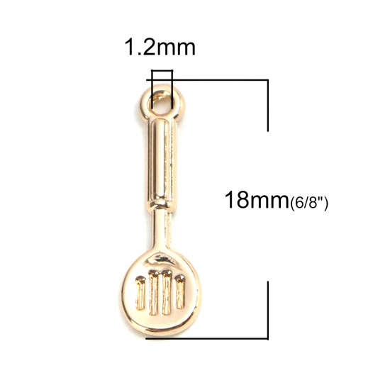 Immagine di Lega di Zinco Charms Spatola Oro Placcato 18mm x 6mm , 10 Pz