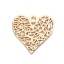 Изображение Цинковый Сплав Подвески Сердце Позолоченный С Полосами ажурная резьба 19мм x 18мм, 10 ШТ