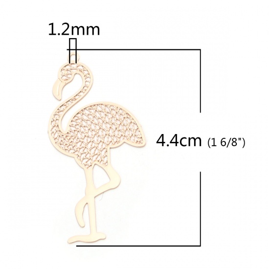 Imagen de Latón Colgantes Chapado en Oro Flamenco Filigrana Estampación 4.4cm x 2.2cm, 10 Unidades