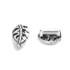 Picture of Zinc Based Alloy Spacer Beads Leaf Antique Silver Hollow About 9mm x 7mm, Hole: Approx 5mm x 1.9mm, 50 PCs