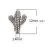 Bild von Zinklegierung Zwischenperlen Spacer Perlen Kaktus Antiksilber ca. 12mm x 10mm, Loch:ca. 1.4mm, 100 Stück