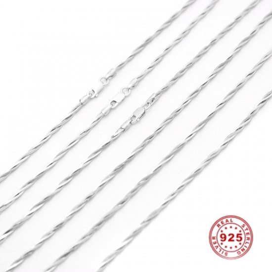 Bild von Sterling Silber Schlangenkette Kette Halskette Platin Plattiert 45.7cm lang, 1 Strang