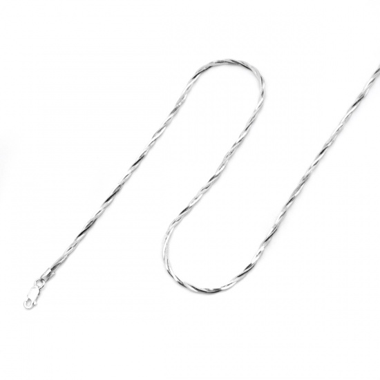 Bild von Sterling Silber Schlangenkette Kette Halskette Platin Plattiert 45.7cm lang, 1 Strang