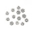 Bild von Zinklegierung Perlkappen Blumen Antiksilber (für Perlengröße: 6mm D.) 7mm x 6mm, 50 Stück