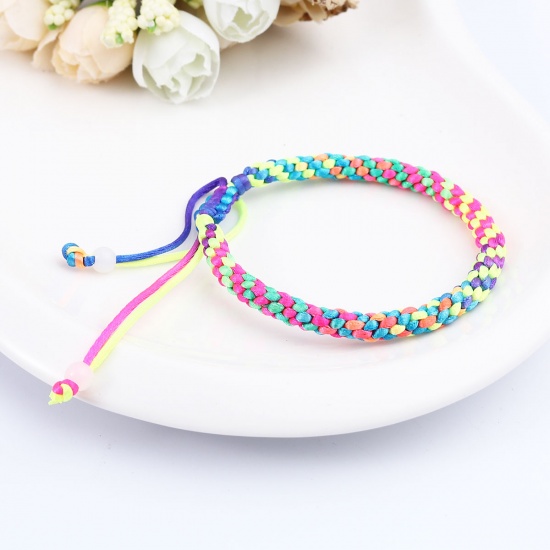 Immagine di 1 Pz Poliammide Nylon Braccialetti Intrecciati Multicolore 19cm Lunghezza