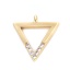 Immagine di Ottone Charms 18K Vero Oro Placcato Triangolo Filigrana Trasparente Strass 13mm x 12mm, 2 Pz