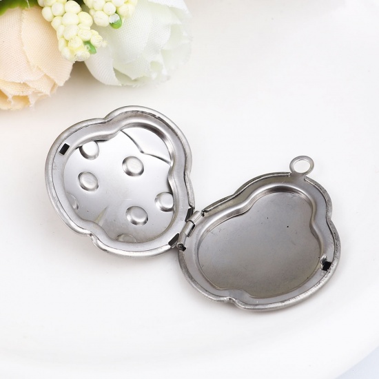 Picture of 304 Stainless Steel Pendants Ladybug Animal Silver Tone (Fits 25mmx21mm) 3.7cm x 2.9cm, 1 Piece