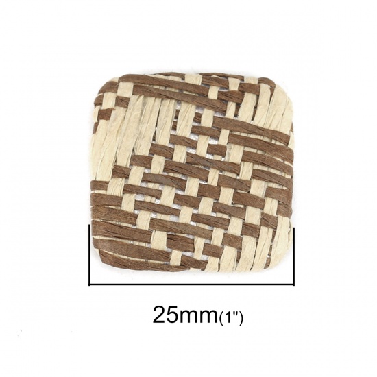Picture of Zinc Based Alloy Embellishments Square Brown 25mm x 25mm, 4 PCs