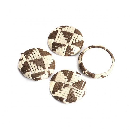 Picture of Zinc Based Alloy Embellishments Round Brown 25mm Dia, 4 PCs