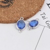 Picture of Brass & Glass Connectors Oval Silver Tone Blue Faceted 20mm x 12mm, 5 PCs                                                                                                                                                                                     