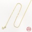 Picture of Sterling Silver Link Cable Chain Necklace Gold Plated 45.7cm(18") long, 1 Piece