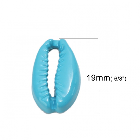 Imagen de Zamak Conectores Concha Azul Cielo Pintura 19mm x 12mm, 10 Unidades