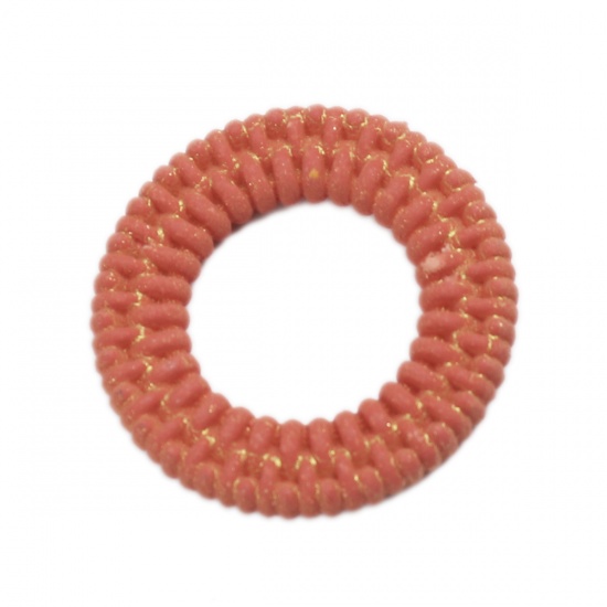 Picture of Resin Connectors Circle Ring Orange Woven 29mm Dia., 10 PCs