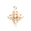 Immagine di Ottone Micro Intarsio Connettore Croce 18K Vero Oro Placcato Filigrana Trasparente Strass 13mm x 9mm, 2 Pz