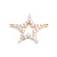 Picture of Brass Connectors Pentagram Star 18K Real Gold Plated Hollow Clear Rhinestone 15mm x 12mm, 2 PCs