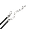 Picture of PU Braiding Braided Bracelets Accessories Findings Silver Tone Black 20cm - 21cm long, 10 PCs