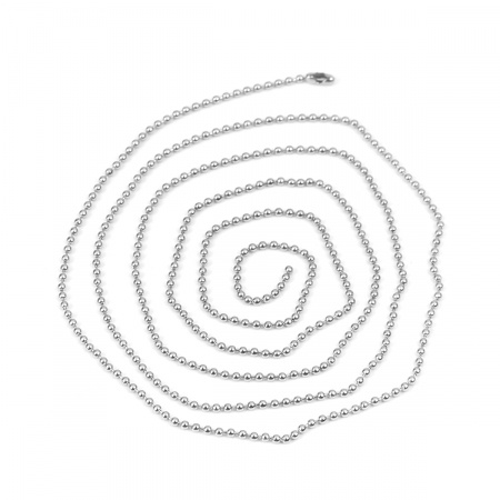 Stainless Steel Ball Chain Necklace Silver Tone 80cm(31 4/8") long, 10 PCs
