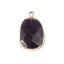 Bild von Februar Geburtsstein - (Klasse A) Kristall (natürlich) Anhänger Vergoldet Dark Purple Drop 24mm x 16mm, 1 Stück