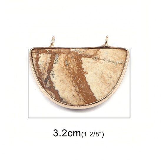 Picture of (Grade A) Arkose ( Natural ) Pendants Brown Half Round 3.2cm x 2.6cm, 1 Piece