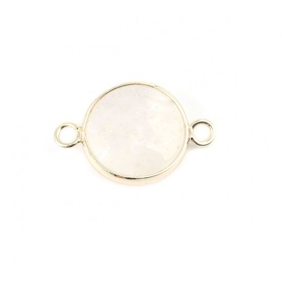 Image de (Classement A) Connecteurs en Cristal ( Naturel ) Rond Blanc 23mm x 15mm, 1 Pièce