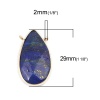 Bild von Dezember Geburtsstein - (Klasse A) Lapislazuli (Natur) -Anschlüsse Drop Deep Blue 29 mm x 16 mm, 1 Stück