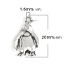 Immagine di Lega di Zinco Charms Pinguino Argento Antico 20mm x 12mm , 30 Pz