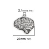 Изображение Цинковый Сплав Подвески Античное Серебро Мозг 23мм x 22мм, 10 ШТ