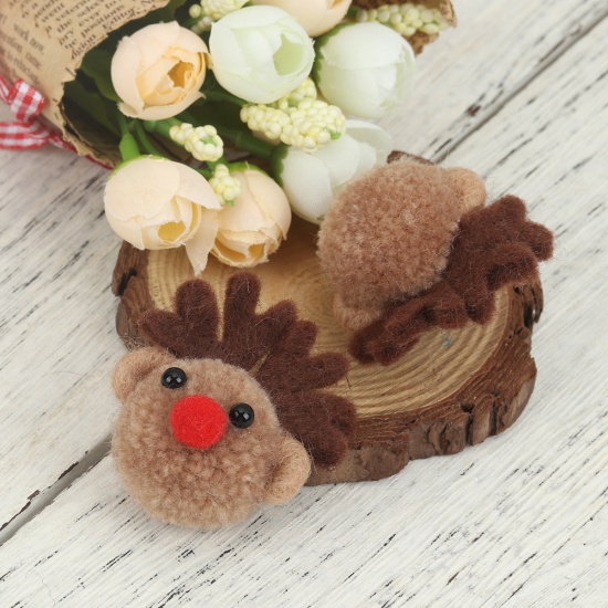 Picture of Wool For DIY & Craft Multicolor Christmas Reindeer 4.5cm x 4.5cm, 2 PCs